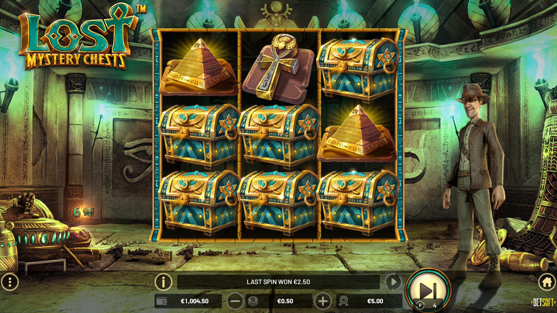 BetSoft Lost Mystery Chests Screenshot