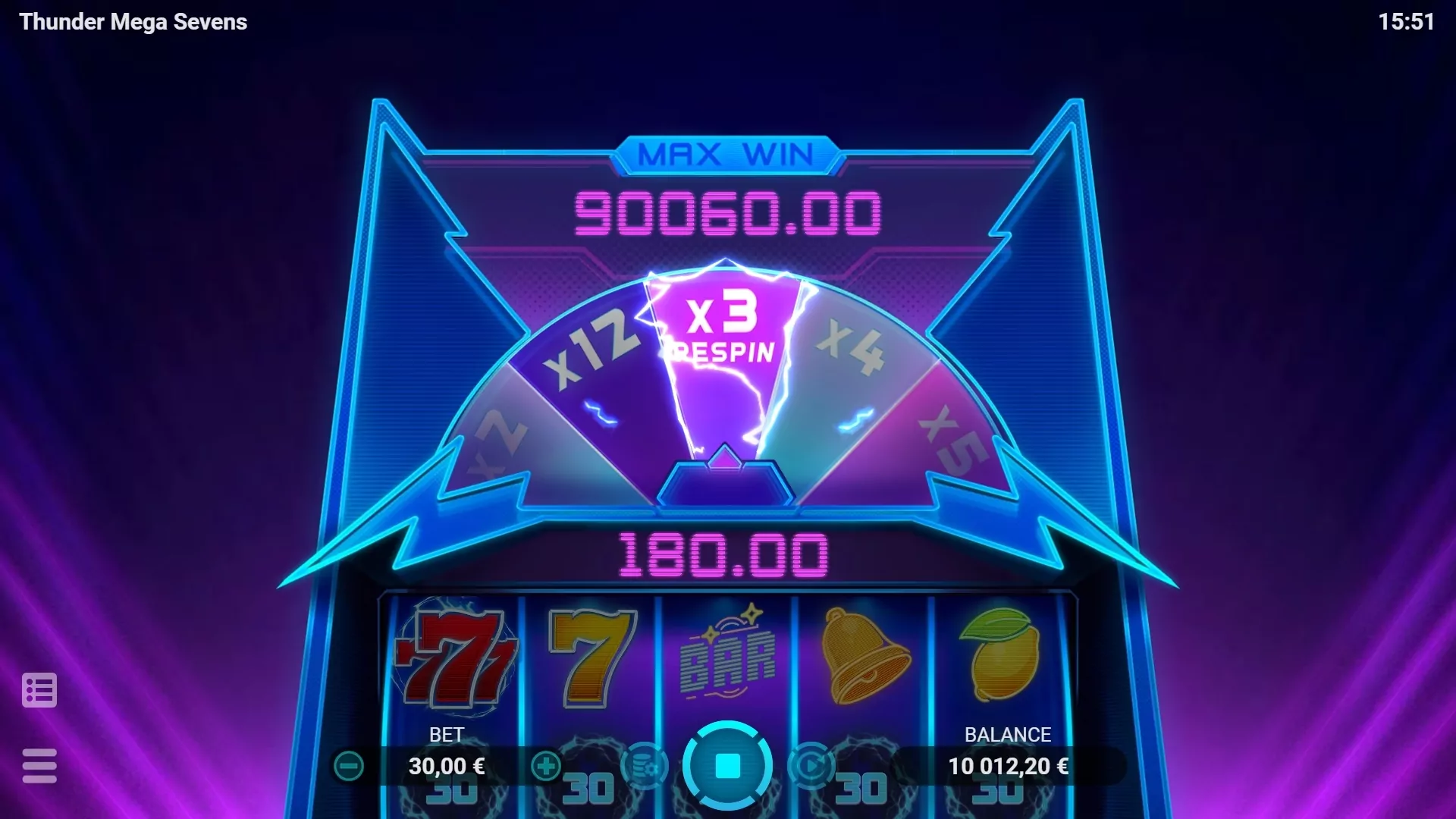 EVO Thunder Mega Sevens Screenshot